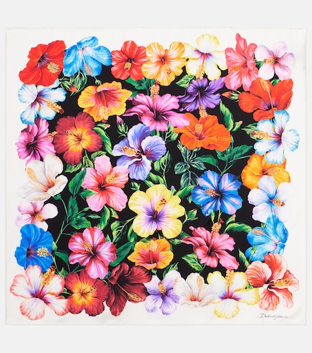 Floral silk twill scarf in multicoloured - Dolce Gabbana | Mytheresa