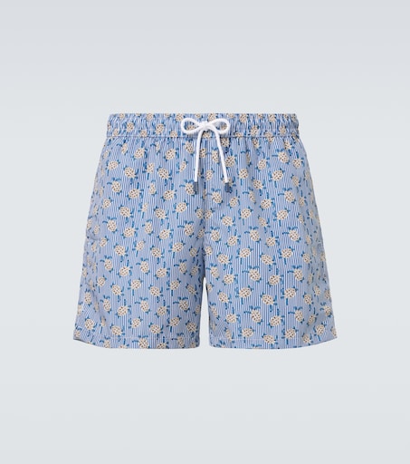 Madeira printed swim trunks in blue - Fedeli | Mytheresa
