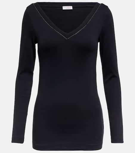 Tシャツ・カットソー BRUNELLO CUCINELLI Women Tops MG902FP302 CUC78 Black BRUNELLO CUCINELLI: Top woman - Black | Brunello Cucinelli t