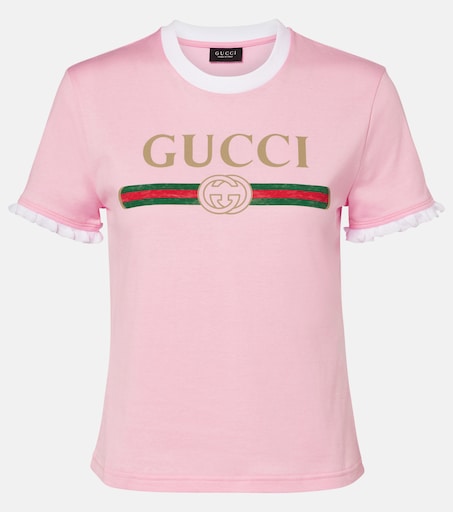 Pinky☆彡様【XL】GUCCI グッチ インターロッキングG ロゴ Tシャツ Logo cotton jersey T-shirt in pink - Gucci | Mytheresa