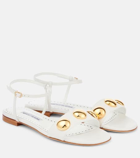 超美品 MANOLO BLAHNIK 37 パンチングレザー Manolo Blahnik Morcou 70mm Mixed Leather Pumps - Bergdorf
