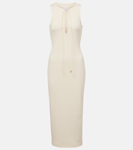 Ribbed-knit cotton midi dress in white - Givenchy | Mytheresa