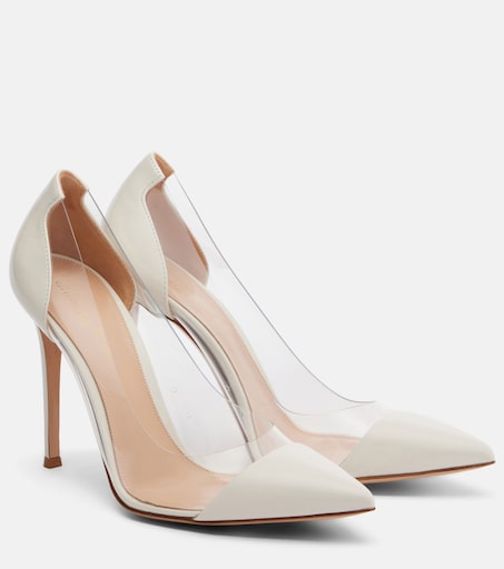 Plexi patent leather and PVC pumps in white - Gianvito Rossi