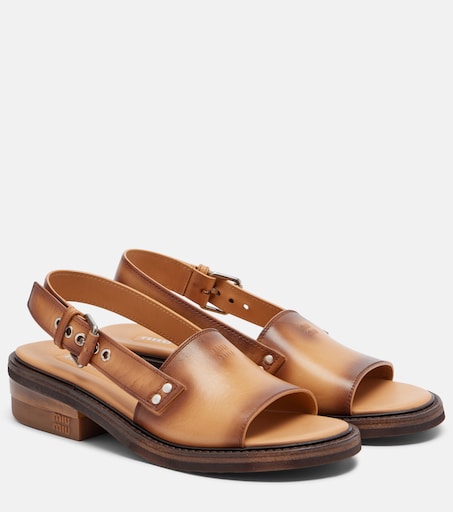 Leather slingback sandals