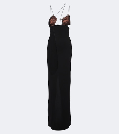 nensi dojaka double petal satin maxi dress NENSI DOJAKA Double Petal Maxi Dress - Black