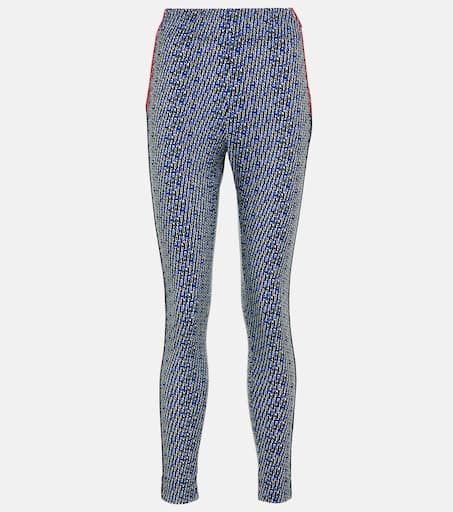 High-rise printed leggings in blue - Moncler Grenoble