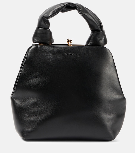 Goji Square Small leather tote bag in black - Jil Sander | Mytheresa