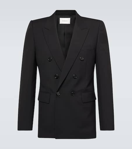 【関税＆送料込み】Saint Laurent Wool Double-Breasted Jacke YVES SAINT LAURENT Jacket Sz L Grey Pure Wool Double