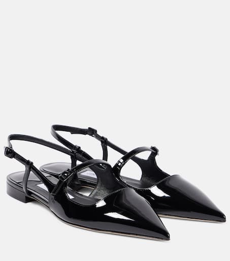 【Jimmy Choo】ダイヤモンド Tildaメタリックレザー Mary Janeフ Jimmy Choo Diamond Tilda Leather Ballerina Shoes | Black