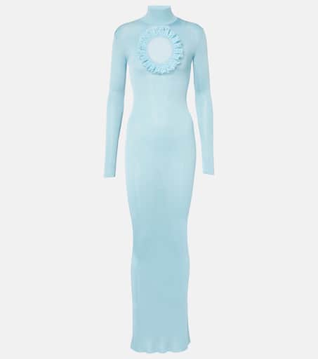 x Christopher Kane cutout knitted maxi dress in blue - Self