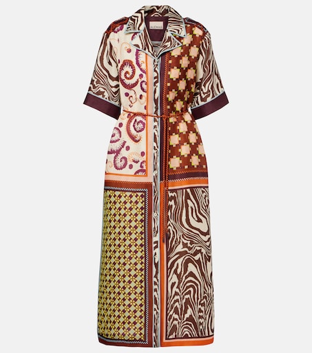 knee length dresses for ladies ALEMAIS Rocco Midi Dress – White Bohemian main image 0