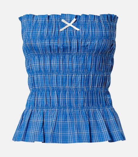 Faithfull Top Leya Aus Baumwolle Blau — Dua Lipa honeymoon beach edit
