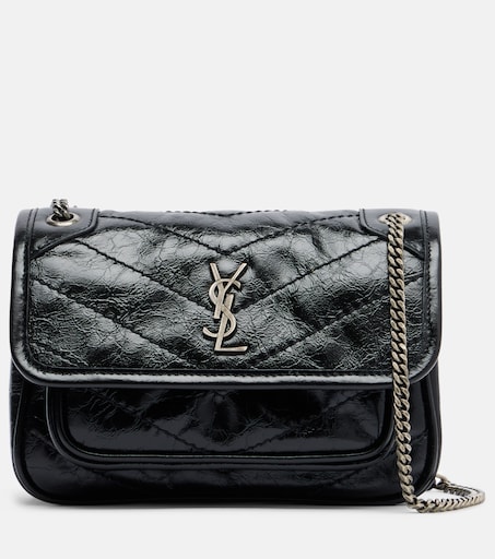 Niki Mini leather shoulder bag in black - Saint Laurent | Mytheresa
