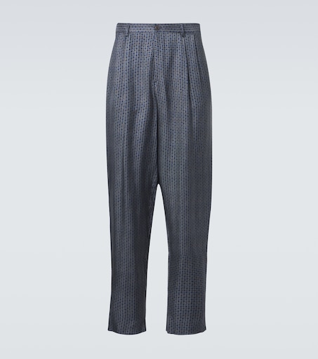 Giorgio Armani Pleated printed tapered pants