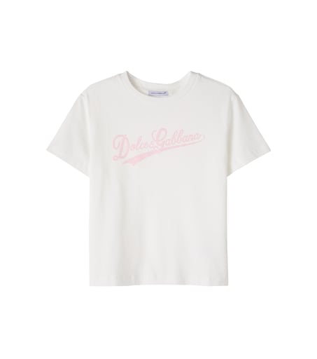 Logo cotton jersey T-shirt in white - Dolce Gabbana Kids | Mytheresa