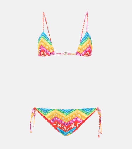 【VALENTINO】ロゴ入り 水着 レインボー Valentino Chevron 24 bikini in multicoloured - Valentino