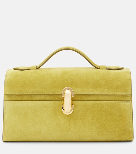 Symmetry Pochette suede tote bag in green - Savette | Mytheresa