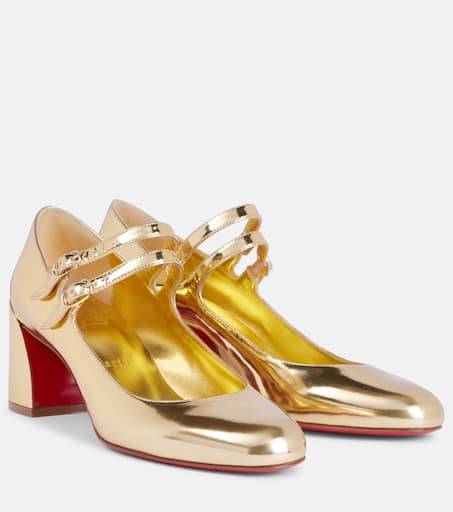パンプス Miss MJ Strass mirrored leather and PVC pumps Miss MJ Strass mirrored leather and PVC pumps in gold