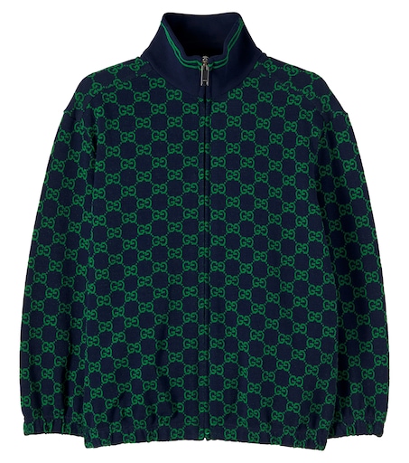 GG cotton piqué track jacket in green - Gucci Kids | Mytheresa