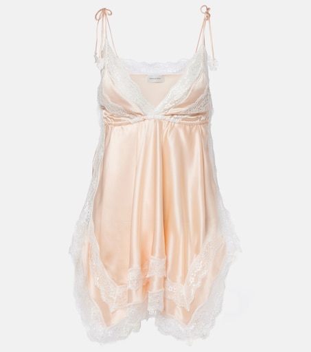 Size  0 Lace-trimmed silk satin camisole