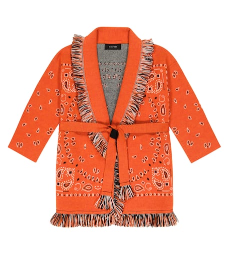 Bandana jacquard cardigan in multicoloured - Alanui Kids | Mytheresa