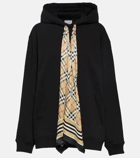 Cotton hoodie in black Burberry Mytheresa