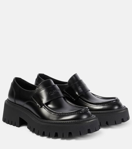 Tractor leather loafers in black - Balenciaga | Mytheresa