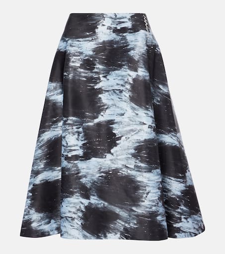 スカート Marni Black & White Dillies Print Silk Midi Skirt Marni White and Black Flowers Midi Skirt – Stanley Korshak