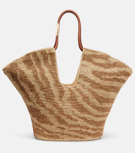 Goldentime Large raffia tote bag in brown - Zimmermann