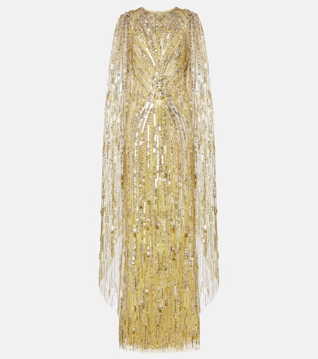 gold sequin dress with cape Sequin Playsuit-Cape | Gold & Black