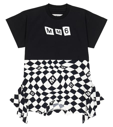 Logo print dress in black - MM 6 Maison Margiela Kids