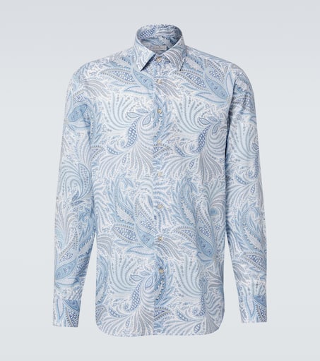 【ETRO】 blue cotton shirt （関税送料込） VIP【関税送料無料】希少 ETRO BLUE COTTON SHIRT