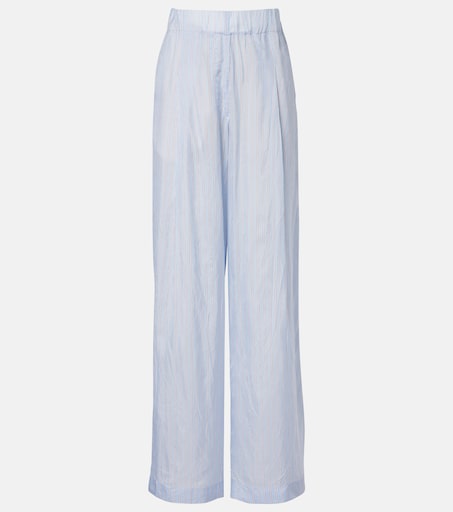Striped wide-leg pants in blue - Dries Van Noten | Mytheresa