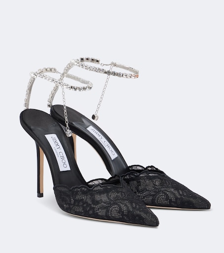 Saeda embellished lace pumps in black - Jimmy Choo | Mytheresa