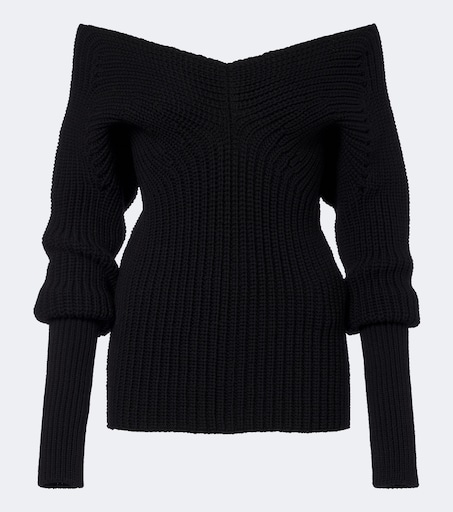 RIbbed-knit wool sweater in black - Lemaire | Mytheresa