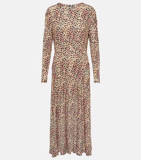 RIXO リキソー ブランド ワンピース Tiered leopard 1024707 Rixo Golden Leopard Stretch Silk Mini Dress - Dresses