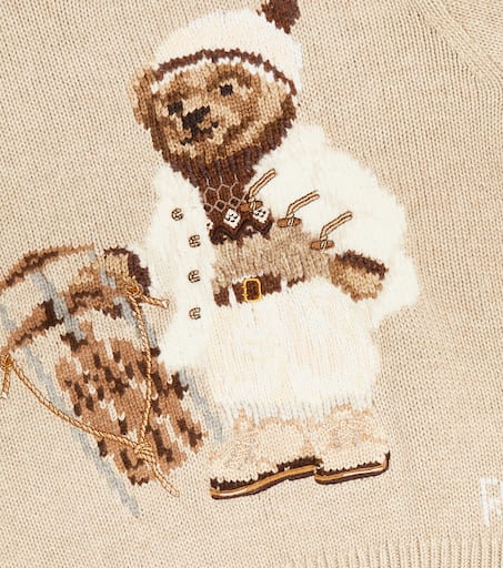 Polo Bear cotton sweater in beige Polo Ralph Lauren Kids Mytheresa