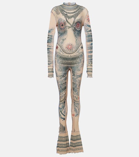 インナー・ルームウェアその他 JeanPaul GAULTIER Printed mesh bodysuit Jean Paul Gaultier tiger-print Mesh Bodysuit | Black | FARFETCH