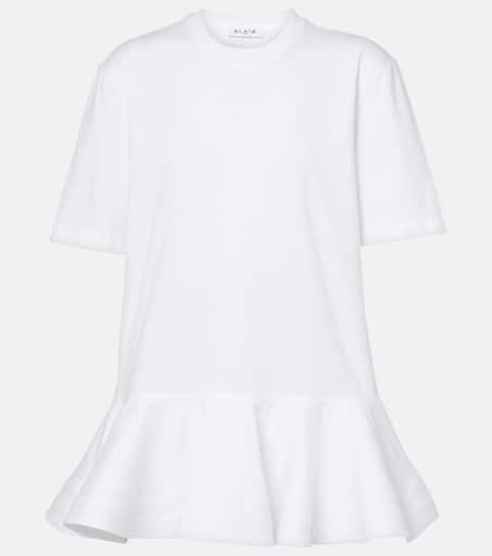 Tシャツ・カットソー ALAIA COTTON POPLIN PEPLUM SHIRT Alaïa Cotton Poplin Peplum Shirt in Pink | endource