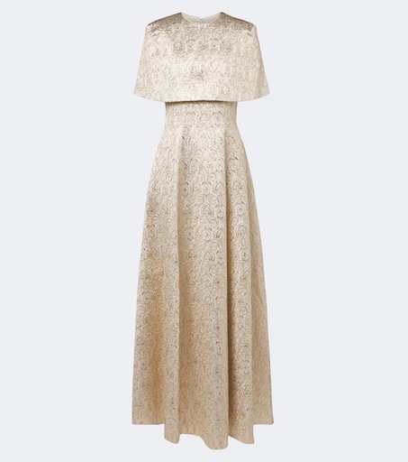 Lucretia caped floral jacquard gown
