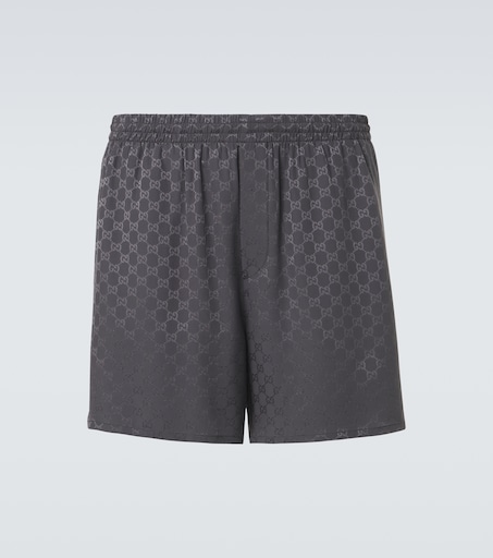 GG silk jacquard shorts in grey - Gucci | Mytheresa