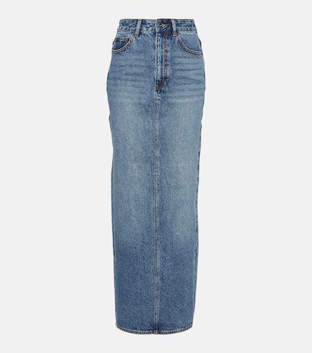 Self-Portrait｜SKIRTS (BLEACH WASH DENIM MAXI SKIRT (PF2 Bleach Wash Denim Maxi Skirt – self-portrait-EU