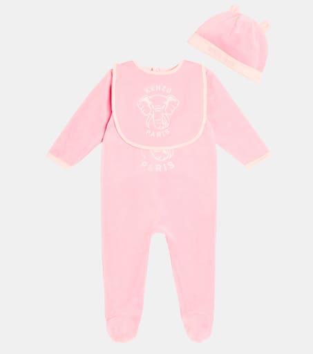 Kenzo Baby bodysuit, bib, and beanie set - Baby Clothing