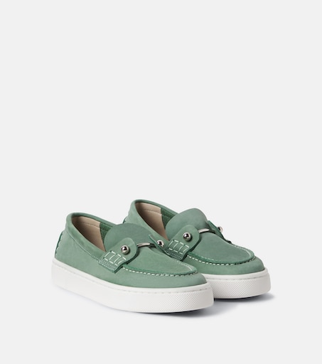 Christian Louboutin Kids 참벨리키드 가죽 보트 슈즈