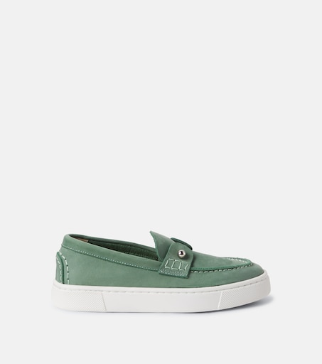 Christian Louboutin Kids 참벨리키드 가죽 보트 슈즈