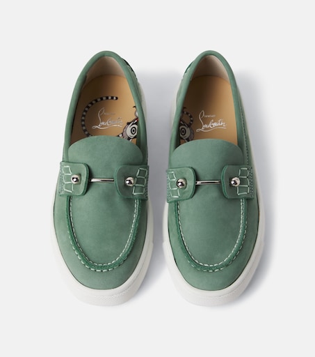 Christian Louboutin Kids 참벨리키드 가죽 보트 슈즈