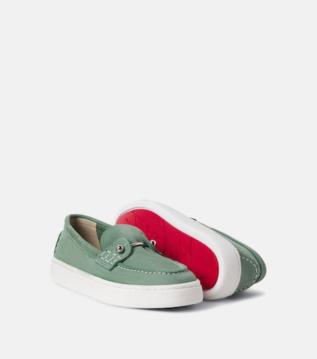 Christian Louboutin Kids 참벨리키드 가죽 보트 슈즈