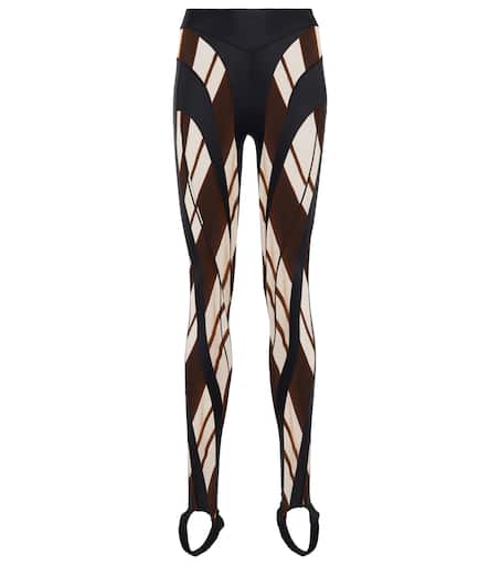 Paneled mesh and jersey leggings in black - Mugler | Mytheresa