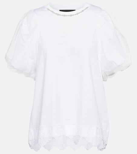 【関税込み】Simone Rocha ホワイト ラッフル フリル Tシャツ Simone Rocha: Men's Layered Ruffle Frill T-Shirt (White