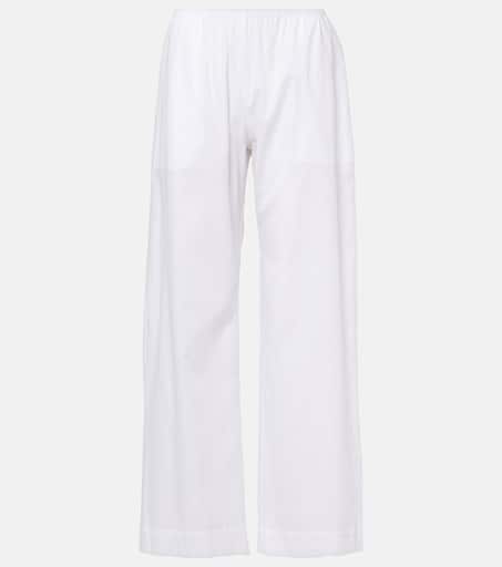 Yoko mid-rise cotton wide-leg pants in white - Leset | Mytheresa
